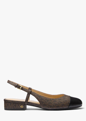 michael kors perla flex signature logo slingback flat
