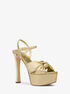 michael kors elena metallic leather platform sandal