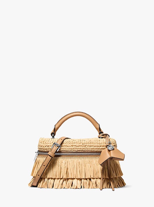 Jana Extra-Small Hand-Crocheted Crossbody Bag, PEANUT | Michael