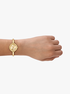michael kors izzy three hand gold tone watch