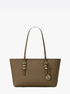 Quinn Medium Signature Logo and Leather Tote Bag michael kors quinn medium signature logo and leather tote bag