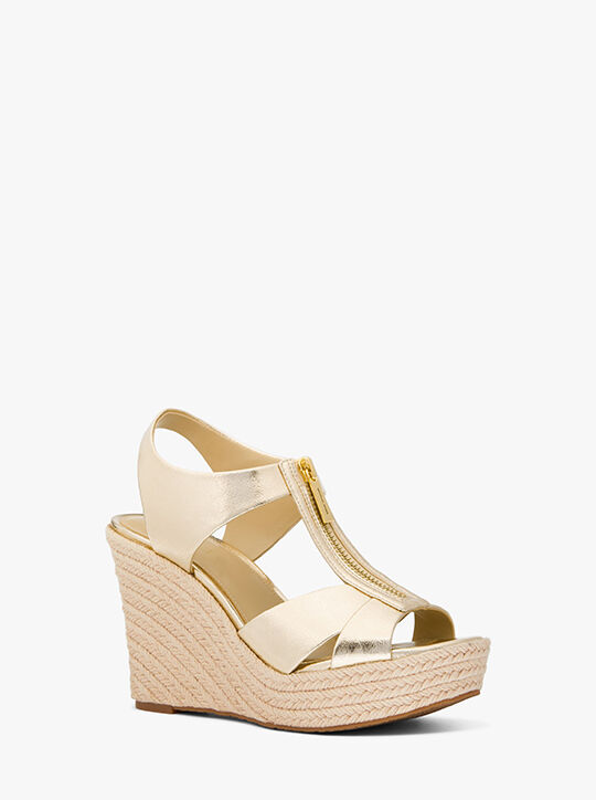 Roslyn Metallic Wedge Sandal michael kors roslyn metallic wedge sandal