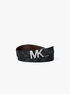 Reversible Logo Embossed Leather Buckle Belt michael kors reversible logo embossed leather buckle belt