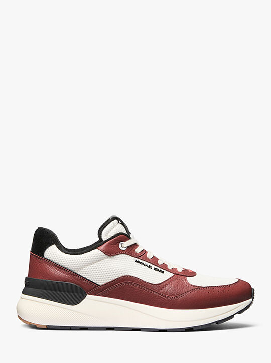 Trevor Leather and Stretch Knit Trainer michael kors trevor leather and stretch knit trainer