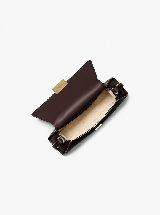 michael kors حقيبة كتف لودلو جلدية متوسطة الحجم