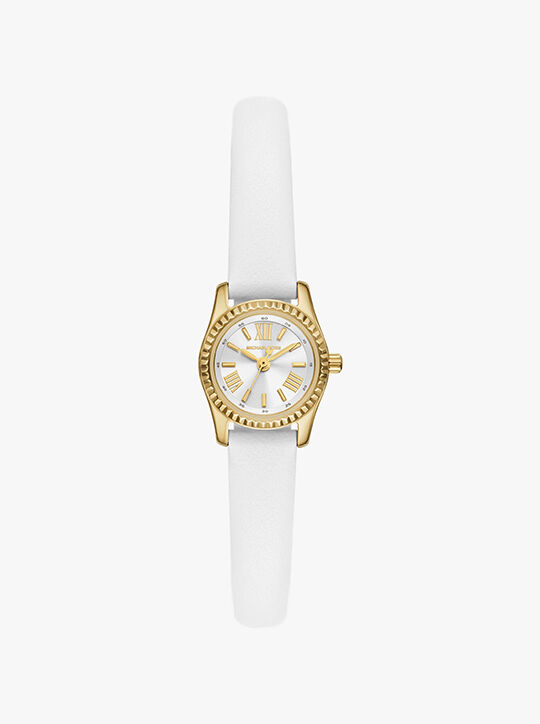 michael kors micro lexington leather watch