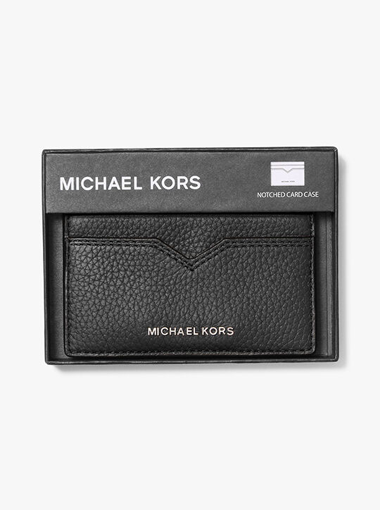 michael kors hudson pebbled leather card case