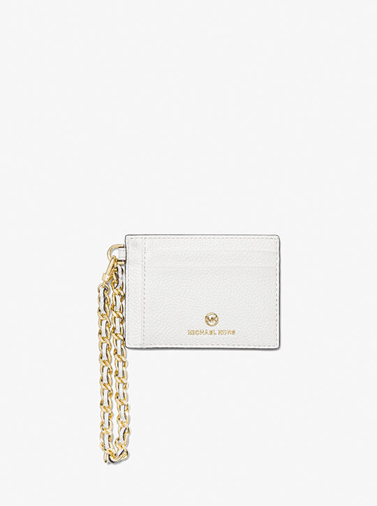 Small Pebbled Leather Chain Card Case michael kors small pebbled leather chain card case