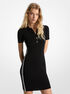 michael kors stretch knit logo tape polo dress