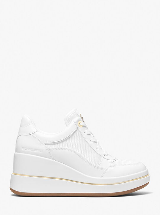 michael kors حذاء إيمي الرياضي المصنوع من الجلد والشبك