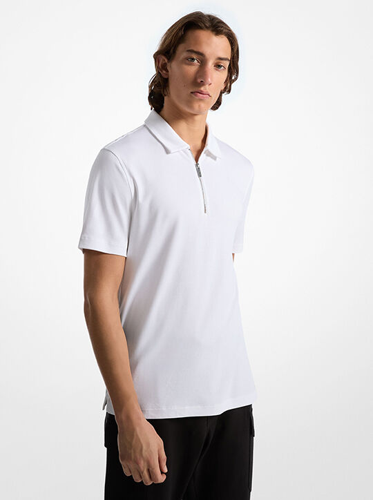 Cotton Half-Zip Polo Shirt michael kors cotton half zip polo shirt