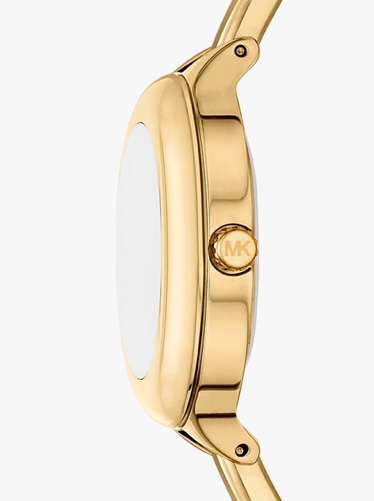 michael kors izzy three hand gold tone watch