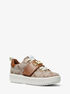 michael kors emmett embellished empire logo jacquard trainer