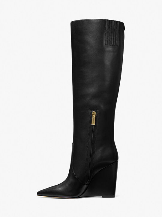 Isra Leather Wedge Boot michael kors isra leather wedge boot