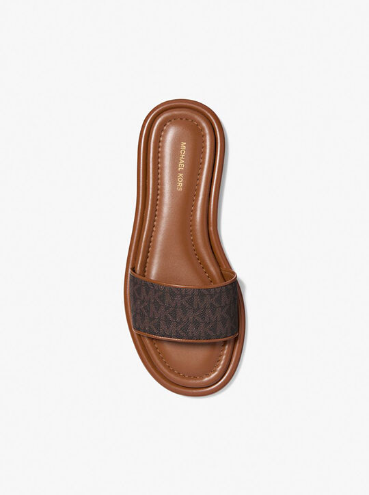 michael kors dana signature logo slide sandal