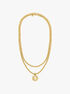 michael kors double layer logo necklace