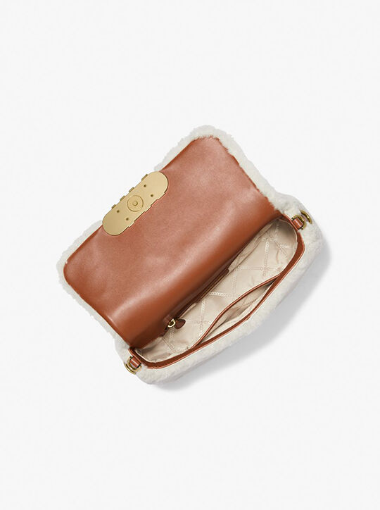 michael kors parker medium shearling shoulder bag