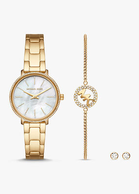 michael kors pyper watch and jewelery gift set