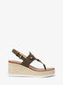 michael kors aubrey cutout signature logo wedge sandal