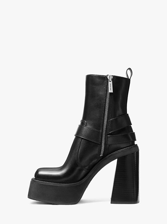 Crosby Leather Platform Moto Boot michael kors crosby leather platform moto boot