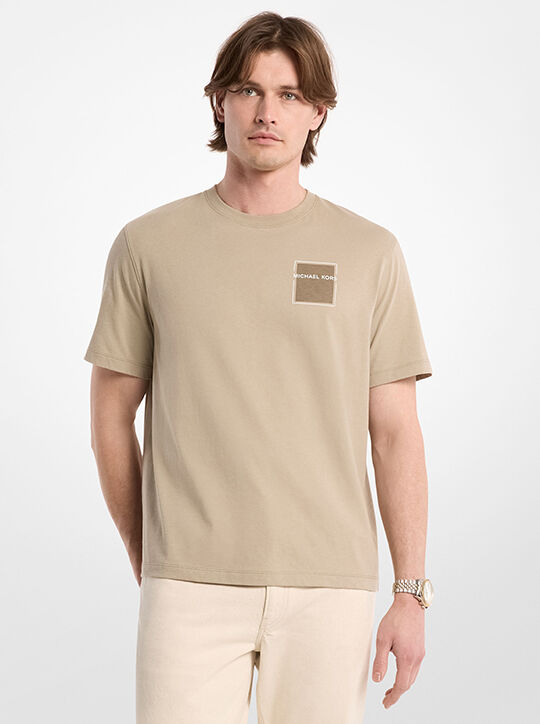 Graphic Logo Cotton T-Shirt michael kors graphic logo cotton t shirt
