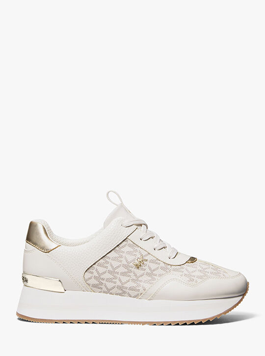 michael kors raina signature logo platform trainer