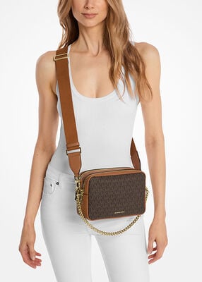 michael kors bryant medium signature logo camera crossbody bag