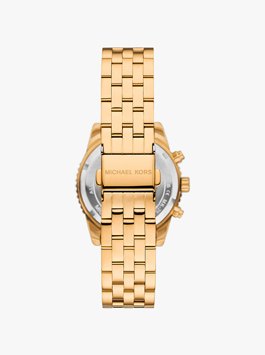 michael kors ritz pav  gold tone watch