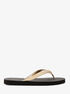 michael kors metallic logo pvc flip flops