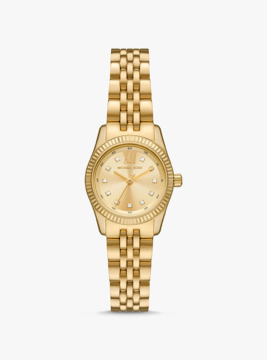 販売売れ済 Michael Kors☆Cinthia Gold-Tone and Leather Watch
