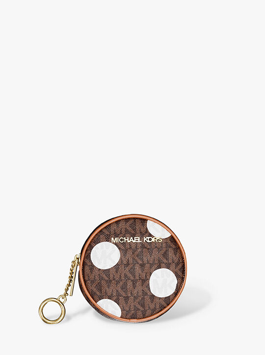 Jet Set Small Polka Dot Signature Logo Coin Pouch michael kors jet set small polka dot signature logo coin pouch