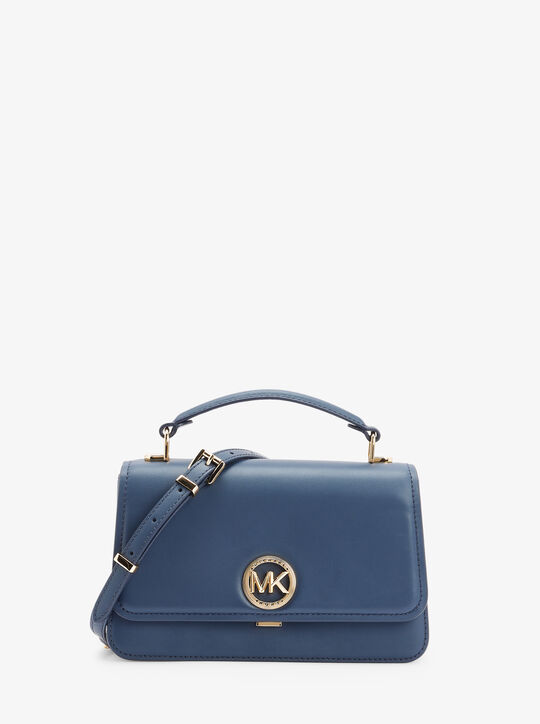 michael kors delancey medium leather crossbody satchel