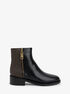 michael kors regan leather and signature logo ankle boot