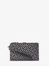 michael kors jet set metallic logo jacquard wristlet