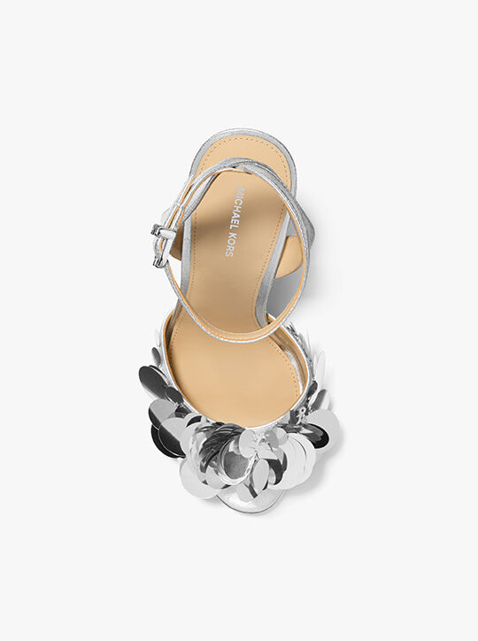 Loretta Sequin Embellished Metallic Sandal michael kors loretta sequin embellished metallic sandal
