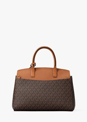 michael kors landry medium signature logo satchel
