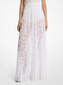 michael kors pleated floral lace maxi skirt