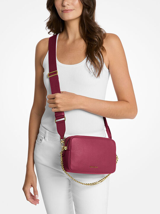 michael kors bryant medium pebbled leather camera crossbody bag