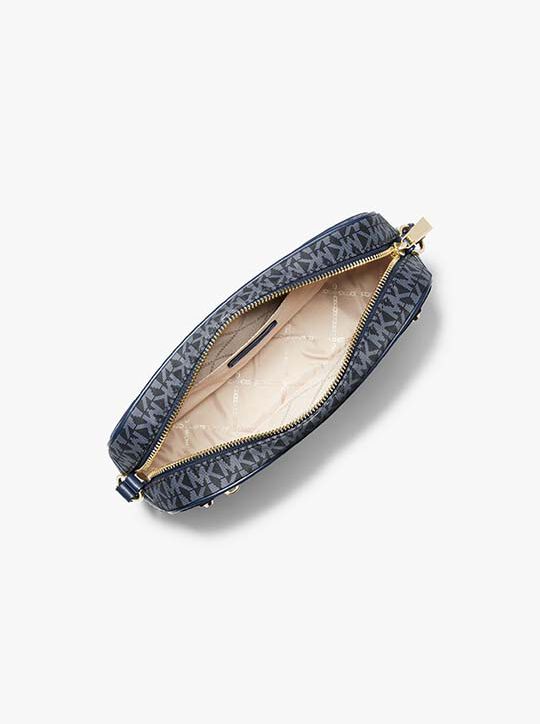 Jet Set Large Signature Logo Print Woven Crossbody Bag michael kors jet set large signature logo print woven crossbody bag