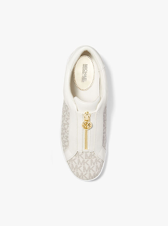michael kors keaton signature logo zip up sneaker