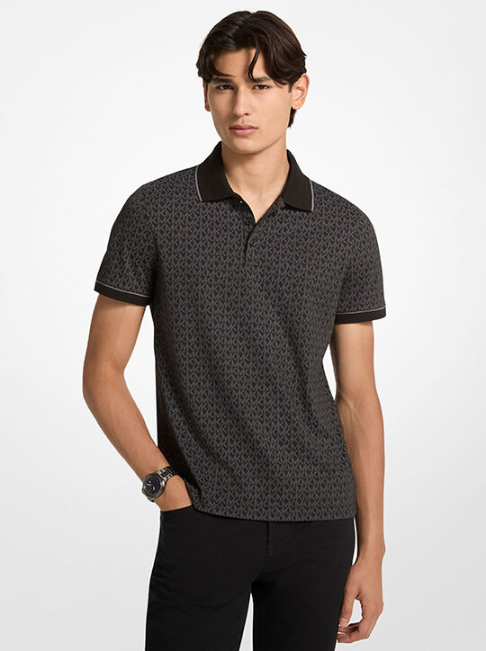 Signature Logo Cotton Jersey Polo Shirt michael kors signature logo cotton jersey polo shirt