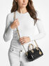 michael kors grayson small logo embossed patent duffel crossbody bag