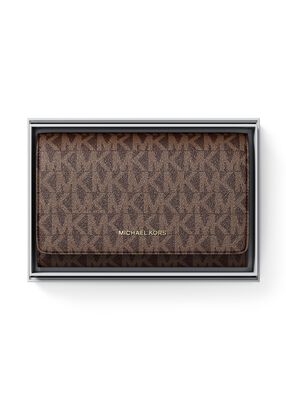 michael kors jet set large signature logo wallet