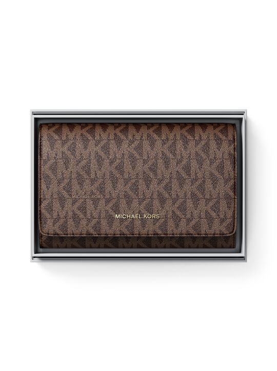 michael kors jet set large signature logo wallet