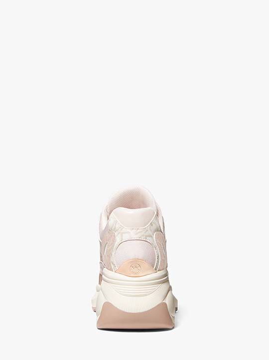 michael kors zuma two tone empire signature logo and mesh trainer
