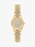 michael kors lexington three hand gold tone stainless steel watch