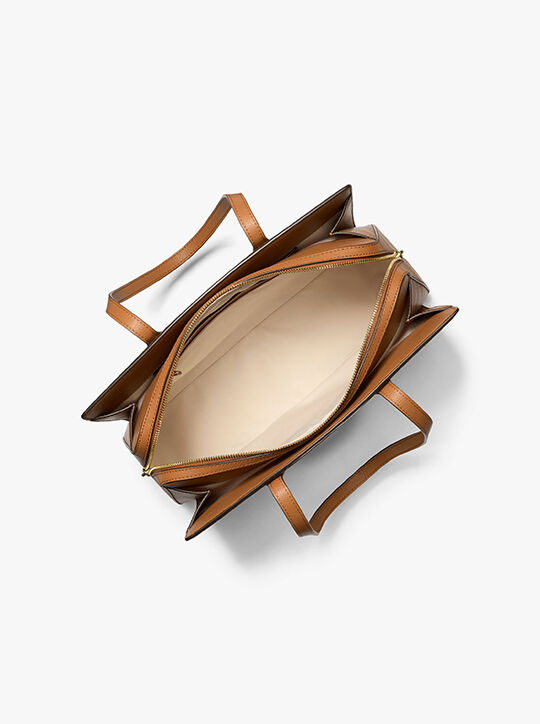 michael kors laila medium signature logo tote bag