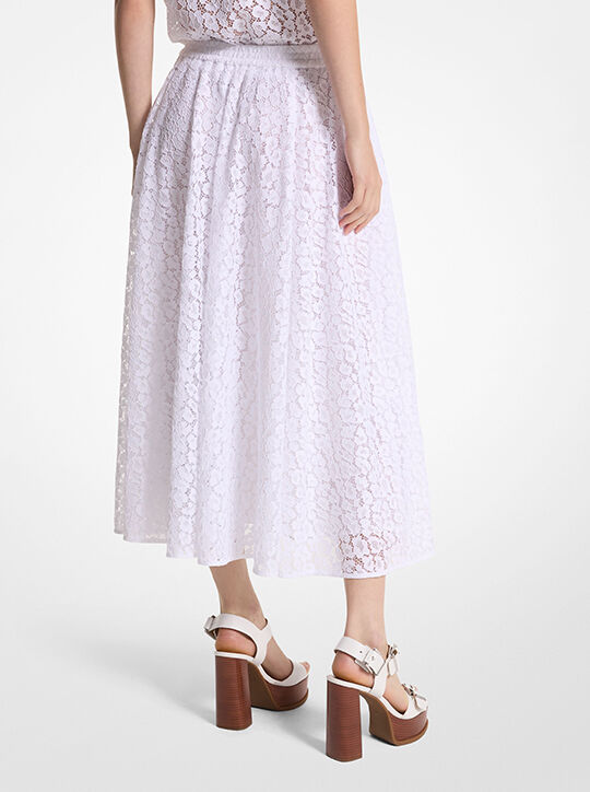 Leopard Corded Lace Midi Skirt michael kors leopard corded lace midi skirt