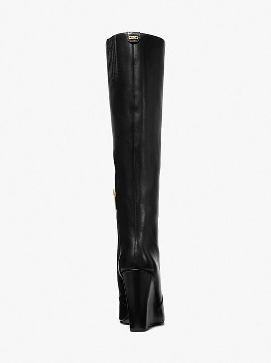 Isra Leather Wedge Boot michael kors isra leather wedge boot
