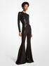 Hand-Embroidered Sequin Stretch Jersey Flared Jumpsuit michael kors hand embroidered sequin stretch jersey flared jumpsuit